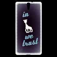 Coque Sony Xperia C5 In Girafe We trust Bleu ZG