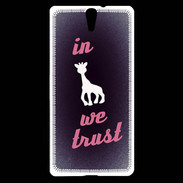 Coque Sony Xperia C5 In Girafe We trust Rouge ZG