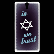 Coque Sony Xperia C5 In Judaïsme We trust Bleu ZG 