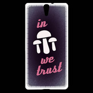 Coque Sony Xperia C5 In Mushrooms We trust Rouge ZG