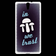 Coque Sony Xperia C5 In Mushrooms We trust Bleu ZG