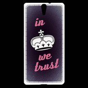 Coque Sony Xperia C5 In Queen We trust Rouge ZG