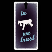 Coque Sony Xperia C5 In Uzi We trust Bleu ZG