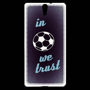 Coque Sony Xperia C5 In Soccer We trust Bleu ZG