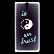 Coque Sony Xperia C5 In Zen We trust Bleu ZG