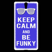 Coque Sony Xperia C5 Keep Calm Funky Bleu