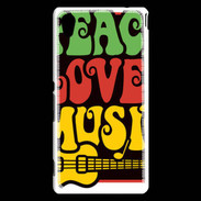 Coque Sony Xperia M4 Aqua Peace Love Music
