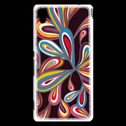 Coque Sony Xperia M4 Aqua Flower power sur fond noir