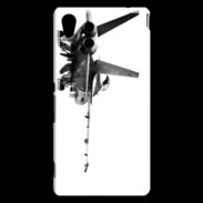 Coque Sony Xperia M4 Aqua Avion de chasse F18 en noir et blanc