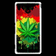 Coque Sony Xperia M4 Aqua Feuille de cannabis et cœur Rasta