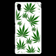 Coque Sony Xperia M4 Aqua Feuille de cannabis sur fond blanc