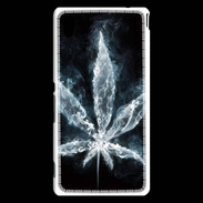 Coque Sony Xperia M4 Aqua Feuille de cannabis en fumée