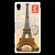 Coque Sony Xperia M4 Aqua Vintage Tour Eiffel carte postale