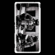 Coque Sony Xperia M4 Aqua Pompiers en noir et blanc