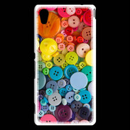 Coque Sony Xperia M4 Aqua Arc en ciel de boutons de couture
