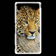 Coque Sony Xperia M4 Aqua portrait d'un léopard 50
