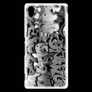 Coque Sony Xperia M4 Aqua graffiti seamless background en noir et blanc