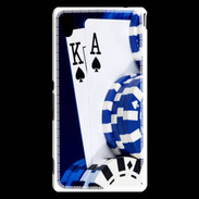 Coque Sony Xperia M4 Aqua Poker bleu et noir