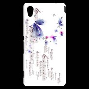 Coque Sony Xperia M4 Aqua Papillons et notes de musique
