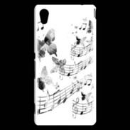 Coque Sony Xperia M4 Aqua Dessin de note de musique en noir et blanc 75