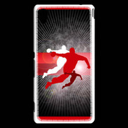 Coque Sony Xperia M4 Aqua Illustration Handball en noir et rouge