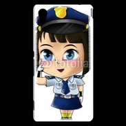 Coque Sony Xperia M4 Aqua Cute cartoon illustration of a policewoman