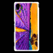 Coque Sony Xperia M4 Aqua Peinture de champs de lavande 