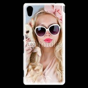 Coque Sony Xperia M4 Aqua Femme glamour avec chihuahua