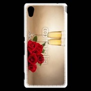 Coque Sony Xperia M4 Aqua Coupe de champagne, roses rouges