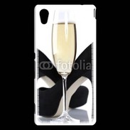 Coque Sony Xperia M4 Aqua coupe de champagne talons aiguilles 