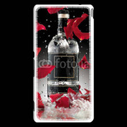 Coque Sony Xperia M4 Aqua Bouteille alcool pétales de rose glamour