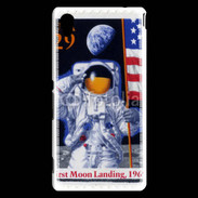 Coque Sony Xperia M4 Aqua Timbre anniversaire premier pas sur la lune USA