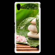 Coque Sony Xperia M4 Aqua Galet et feuilles mouillées