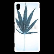 Coque Sony Xperia M4 Aqua Marijuana en bleu et blanc