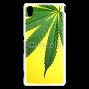 Coque Sony Xperia M4 Aqua Feuille de cannabis sur fond jaune