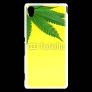 Coque Sony Xperia M4 Aqua Feuille de cannabis sur fond jaune 2