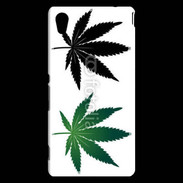 Coque Sony Xperia M4 Aqua Double feuilles de cannabis