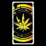 Coque Sony Xperia M4 Aqua Grunge stamp with marijuana leaf