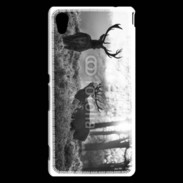Coque Sony Xperia M4 Aqua Cerf en noir et blanc 150