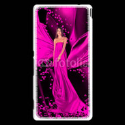 Coque Sony Xperia M4 Aqua Mode robe longue fushia