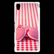 Coque Sony Xperia M4 Aqua Mode vichy et petit coeur