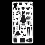 Coque Sony Xperia M4 Aqua Fond fashion noir et blanc 2