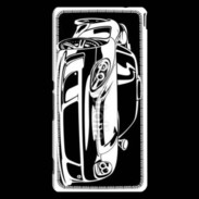 Coque Sony Xperia M4 Aqua Illustration voiture de sport en noir et blanc