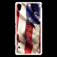 Coque Sony Xperia M4 Aqua Drapeau USA avec arme