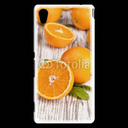 Coque Sony Xperia M4 Aqua Belles oranges sur fond en bois