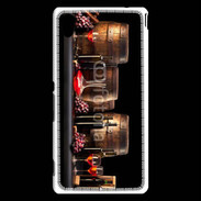 Coque Sony Xperia M4 Aqua Vin rouge et tonneaux 2