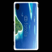 Coque Sony Xperia M4 Aqua île en former de cœur au milieu de la mer