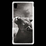 Coque Sony Xperia M4 Aqua Lionne en noir et blanc