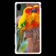 Coque Sony Xperia M4 Aqua Couple d'oiseaux colorés