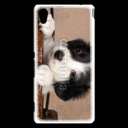 Coque Sony Xperia M4 Aqua Chiot blanc et noir 2
